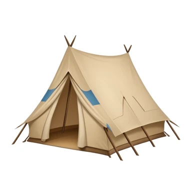 simple nomadic tent, desert background sticker