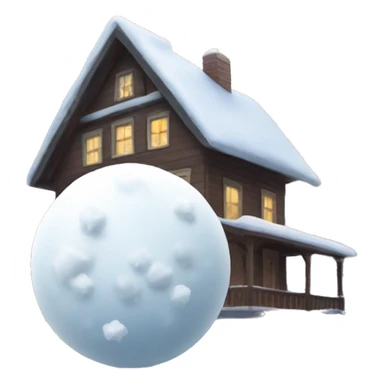 Snowball with house and snow sticker