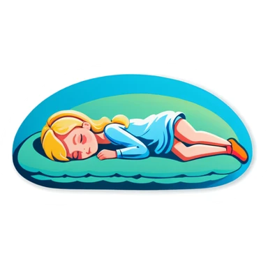 Blonde girl sleeping on a pillow sticker