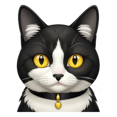 tuxedo cat with yellow eyes giving a side eye sticker