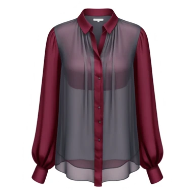 Dark grey and burgundy translucent womens blouse sticker