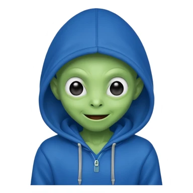 happy alien wearing hoodie sticker