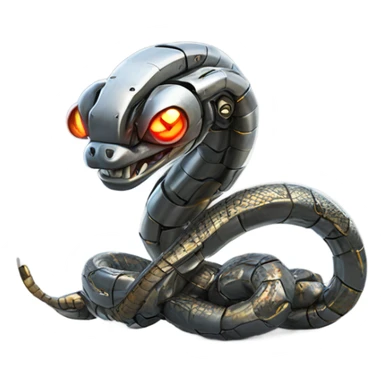 cyborg snake robot made out of metal sticker