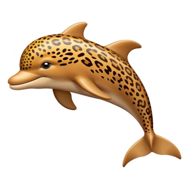 the dolphin emoji, but instead of blue skin it has leopard skin on the whole body (no blue anymore) sticker