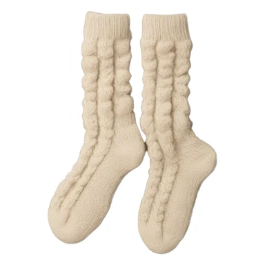 knitted socks beige sticker