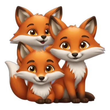 Three foxes  sticker