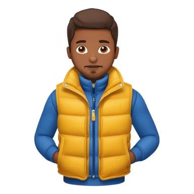 brown skin man with puffer vest sticker