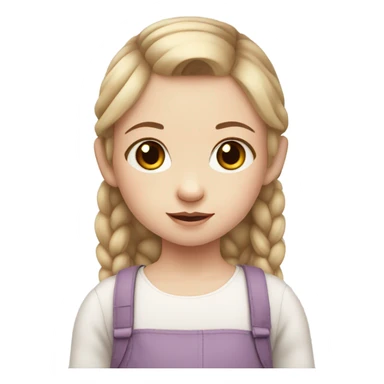 pale white toddler girl with brown straight pigtails and big black eyes not blonde no blonde hair sticker