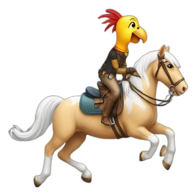 Perroquet sur un cheval sticker