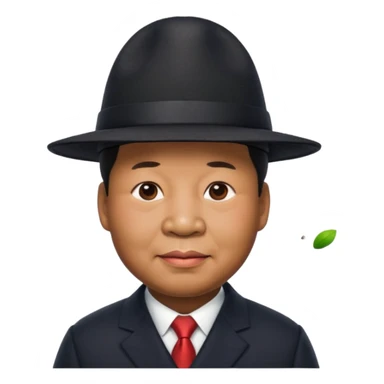 black xijinping with a hat apple style emoji sticker
