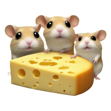 alien hamster cult with cheese and weed sticker