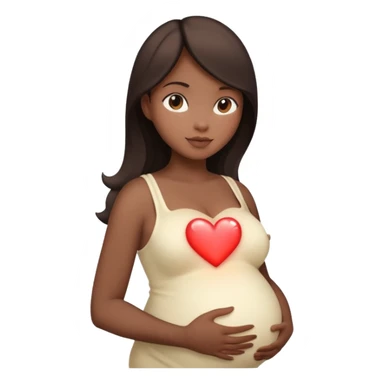pregnant woman silhouette with a glowing heart inside sticker