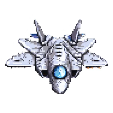 F-22 Raptor fighter jet, pixel art style, simplified, top-down view sticker