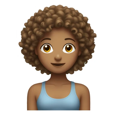 Brown, curly haired girl doing Pilates sticker