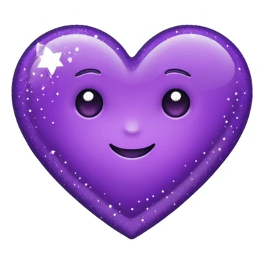 purple heart, minimalist, glitter, cute, simple, dark purple sticker