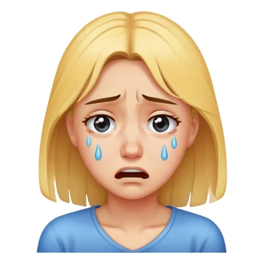 a girl crying in pain, sad, tears streaming down face sticker