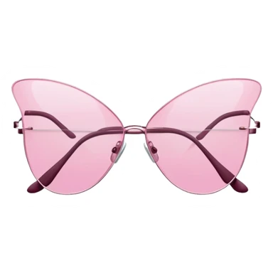Y2K butterfly shaped pink frameless glasses, early 2000s fashion, no rim sticker