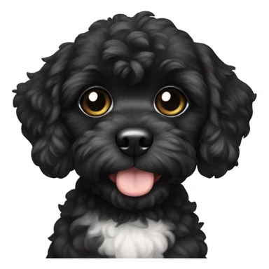 Black Shipoo Puppy with white on its chest sticker