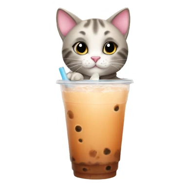 Cat drinking bubble tea  sticker