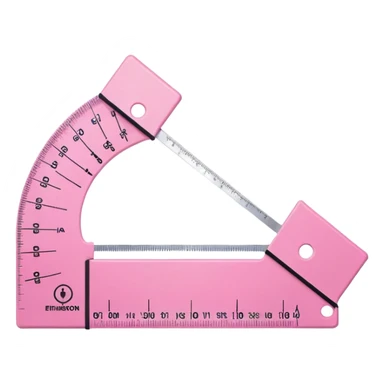 L-shaped 90 degree goniometer pink occupational therapy tool simple clear icon sticker