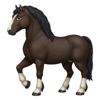 Black Clydesdale 4 legs  sticker