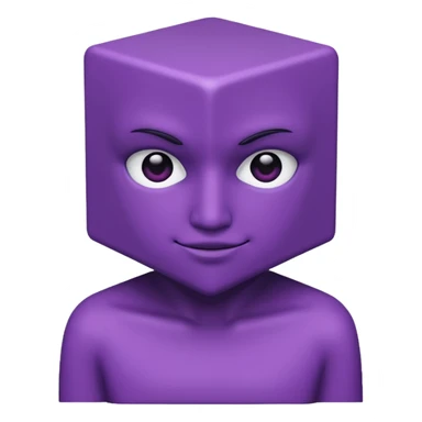 purple person no face cube face japan sticker