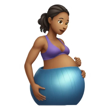 pregnant woman doing gym sticker
