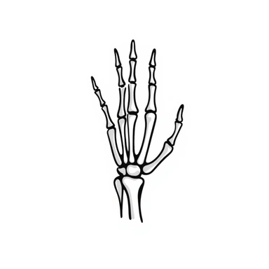 skeleton hand drawn doodle style sticker