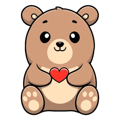 Un oso haciendo un corazón sticker