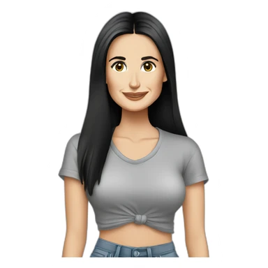 demi moore cartoon wearing tee sticker