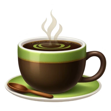 1 cup Coffee near 1 cup matcha sticker