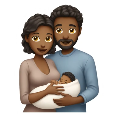 couple holding a newborn sticker