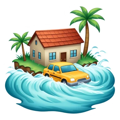 A flood with rushing water and submerged surroundings sticker