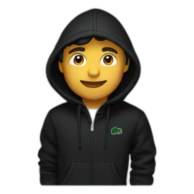 Latin guy Lacoste black hoodie sticker