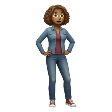 scared Woman (full-body) (hands raised)  sticker