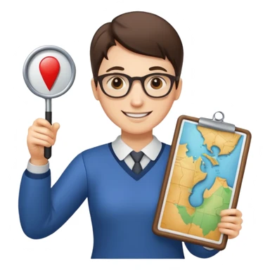 Teacher with map sticker
