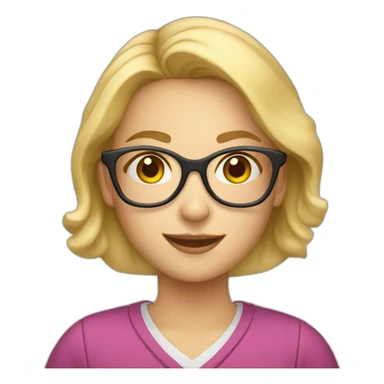 Blonde young elementary school teacher with glasses sticker