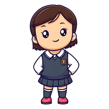 Young cute cool brunette girlie in a Monday at school  sticker