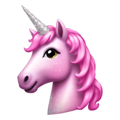 sparkly pink unicorn  sticker
