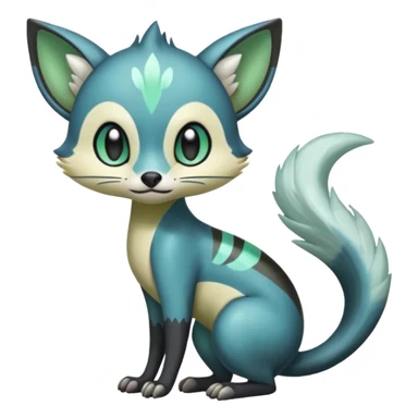 Icy Clear Glossy Glassy Gassy Mossy Meloetta-Vernid-Trico-Sergal-Civet-Fakémon-creature-hybrid sticker