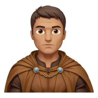 muscly ancient greek man wearing browncloak sticker