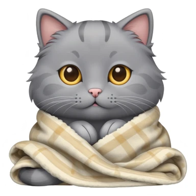 Gray cat on bed sticker
