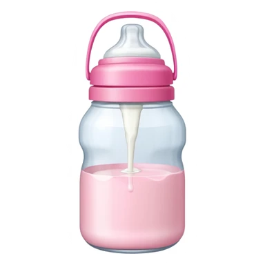 feeding bottle milk inside with pink lid sticker