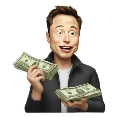 elon musk eating money sticker
