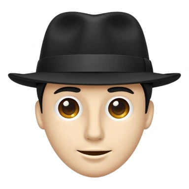  Black Fadora with no man or face sticker