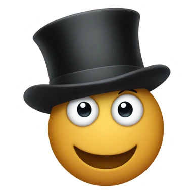 Embarrassed face in a top hat sticker