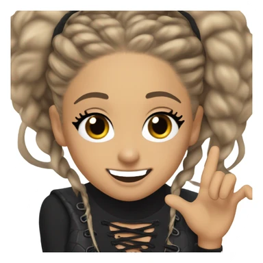 Ariana grande doing a hair flip in Shakira lace up croc top  sticker