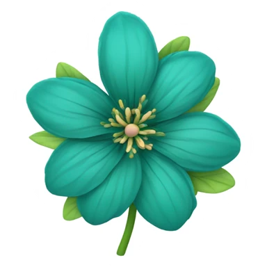 A teal flower sticker