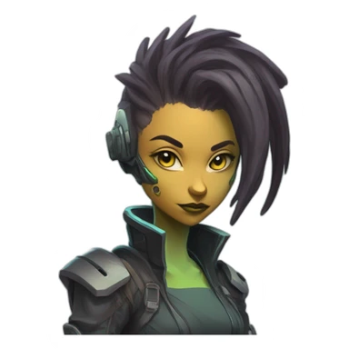 cyberpunk alien character desing scifi roguelike rpg style inspired by slay the spire digital art sticker