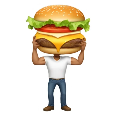 A man eats a burger sticker